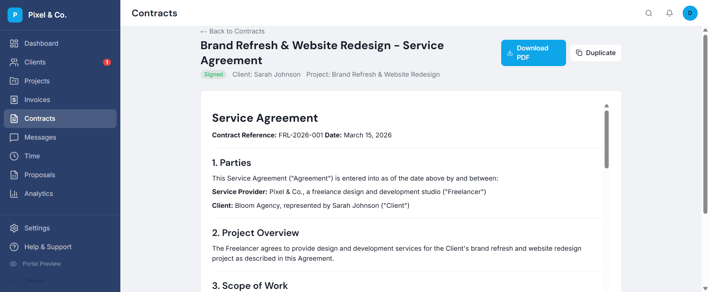 Frelvo contracts