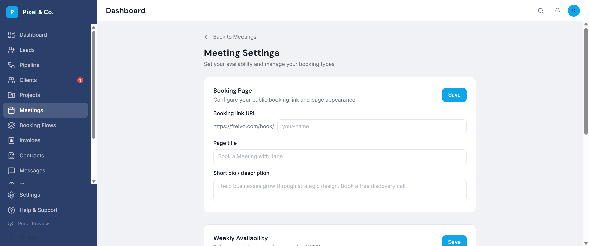 Frelvo meeting scheduler